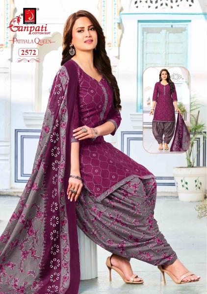 Ganpati patiyala queen vol 14 synthetic dress materials wholesale